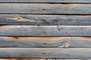 the texture of the wooden facade of the house from the boards, photophone banner wooden