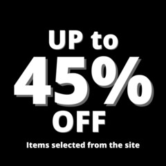 45% off UP tô online discount special offer background black 