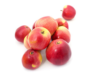 Many ripe red apples.