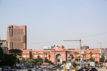 Fototapeta na wymiar CAIRO, EGYPT - DECEMBER 29, 2021: Beautiful view of the Cairo Museum in Cairo, Egypt