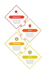 Vertical infographic design with icons and 4 options or steps. Thin line. Infographics business concept. Can be used for info graphics, flow charts, presentations, mobile web sites, printed materials.