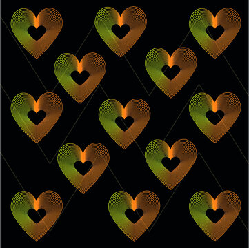 love heart gradient yellow orange