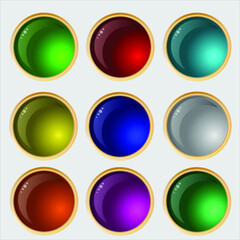 Modern image of buttons, red, green, yellow, blue. Used for web design, backgrounds, illustrations, posters, banners.