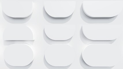 Abstract white soft background geometric pattern 3d rendering