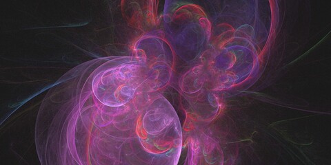 3D rendering abstract multicolor fractal background