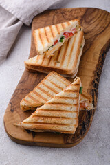 Grilled homemade sandwiches with cheese