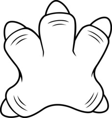 Outlined Triceratops Dinosaur Paw With Claws Print Logo Design. Vector Hand Drawn Illustration Isolated On White Background © HitToon.com