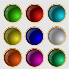 Modern image of buttons, red, green, yellow, blue. Used for web design, backgrounds, illustrations, posters, banners.