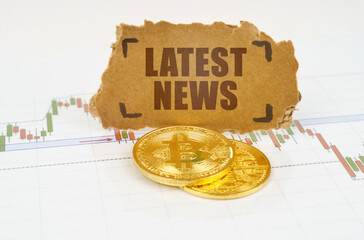 On the chart with quotes, there are bitcoins and there is a sign with the inscription - LATEST NEWS