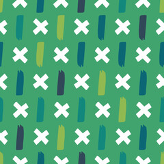 Obraz premium Seamless vector pattern, young print of letter X and strokes, handmade brushes. 3 three colors. Super cute, fun, ideal for fabrics. Replicable, stackable. Design trend surface. background illustration