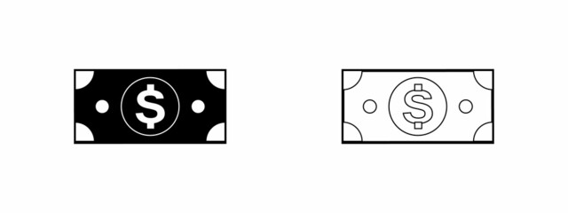 Money icon vector. Isolated dollar sign. 