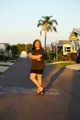 woman walking on the street