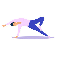 Woman in yoga poses. Vector illustration in cartoon style