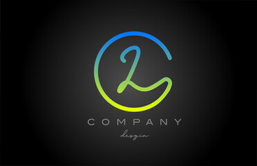 L green alphabet letter logo icon design. Handwritten connected creative template for company and business