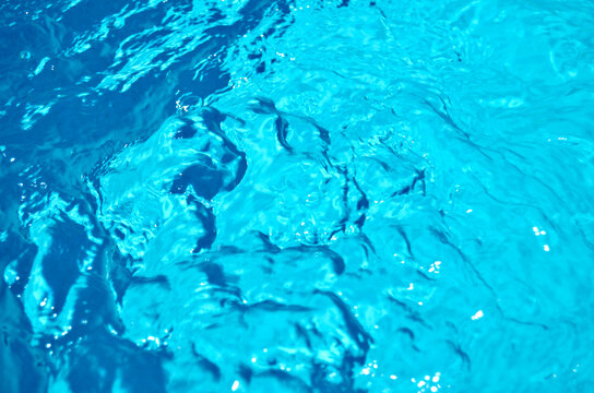 A Close-Up Shallow Depth of Field Image of Surface Water Turbulence in a Pool, collected with a Fast Shutter Speed.