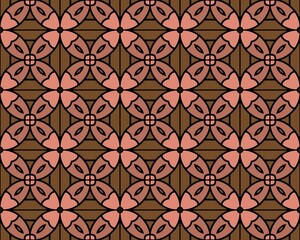 Fototapeta premium Brown abstract patterned seamless background with different shapes for wallpapers