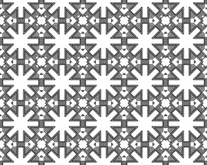 An illustration of the black and white geometric shape seamless tile pattern background