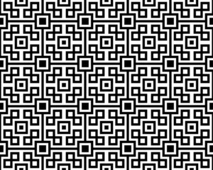 Abstract illustration of seamless black and white tile patterns