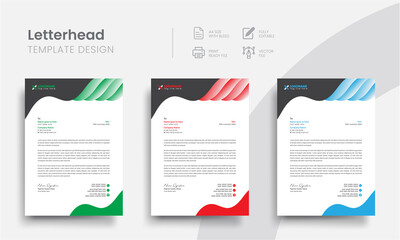Creative business letterhead templates for the company promo and interview corporate letter. Modern professional letterhead simple and clean template design. Vol - 16