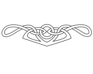 Border or divider for text in Celtic style - vector linear ornament. Separator for coloring book in the form of a Celtic ornament. Outline