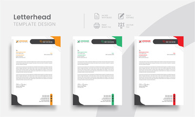 Creative business letterhead templates for the company promo and interview corporate letter. Modern professional letterhead simple and clean template design. Vol - 18