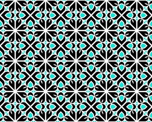 Seamless tile pattern illustration with floral signs