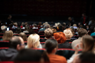 Fototapeta na wymiar Theater audience seated before performance