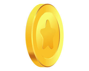 Golden money. Rotating gold coin.