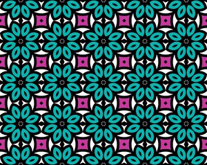 Seamless pattern background illustration in different colors and geometric shapes