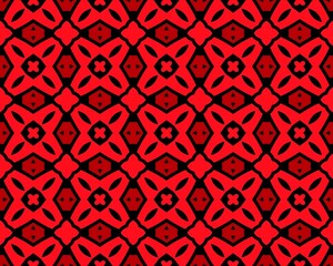 Seamless tile pattern with red floral ornament