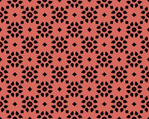 Seamless floral pattern in black and pink that can be used for wallpapers and tiles