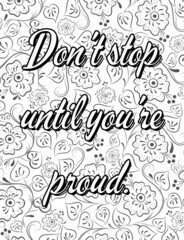 Inspirational Motivational quotes coloring pages, positive Affirmations, Positive quotes coloring pages, Good vibes, floral line art.