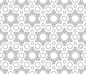 Seamless vector pattern. Black and white linear drawing. Coloring book, colouring page for children and adults. Abstract geometric design. Monochrome illustration. Easy to edit color and line weight