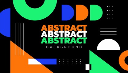 Fototapeta premium Creative various abstract shapes with bright colors and black background vector design