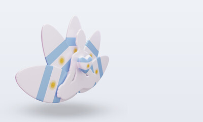 3d International yoga day Argentina flag rendering left view