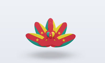 3d International yoga day Cameroon flag rendering front view