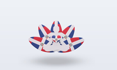 3d International yoga day Dominican Republic flag rendering front view