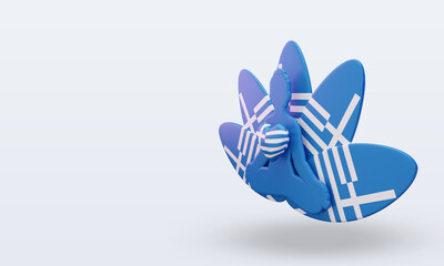 3d International yoga day Greece flag rendering right view
