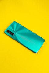 New cell phone over colorful background