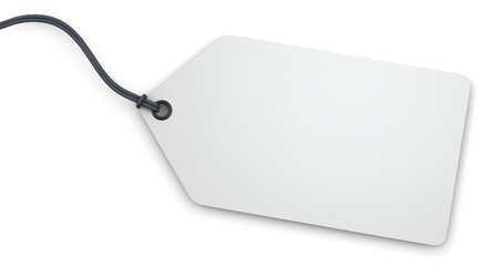 Blank white hang tag isolated