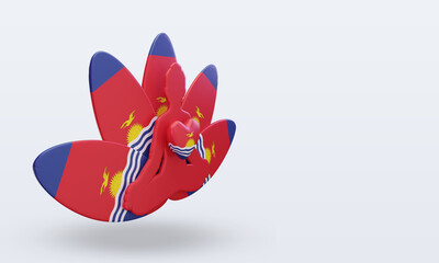 3d International yoga day Kiribati flag rendering left view