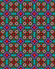 A vertical seamless background with colorful patterns