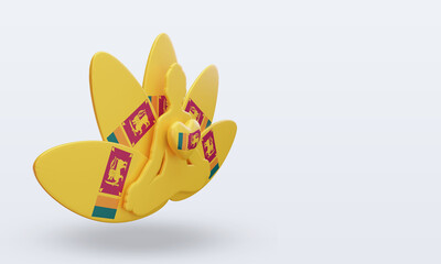 3d International yoga day Sri Lanka flag rendering left view