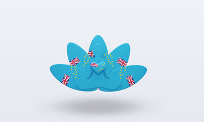 3d International yoga day Tuvalu flag rendering front view