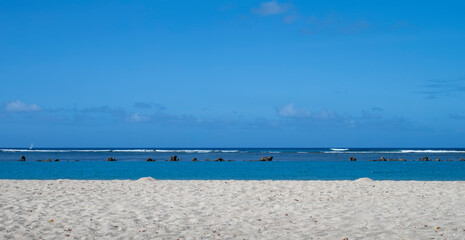 Obraz premium White sand beach in the morning.