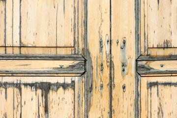 Vintage door. Old wooden door, close up