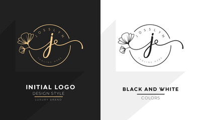 initial letter j logo, flower handwriting logo design, vector logo for women beauty, salon, massage, cosmetic or spa brand.
