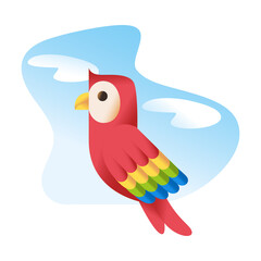 Isolated colombian macaw Colombian fauna Vector illustration