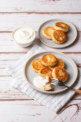 cottage cheese pancakes on the kitchen table