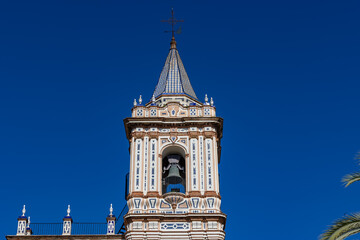 Tower bell of Iglesia de San Pedro (St. Peter's church), in Huelva, Andalusia, Spain
